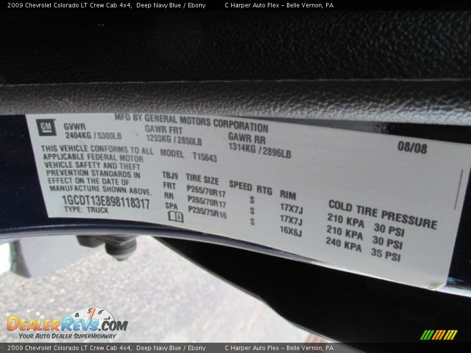 2009 Chevrolet Colorado LT Crew Cab 4x4 Deep Navy Blue / Ebony Photo #24