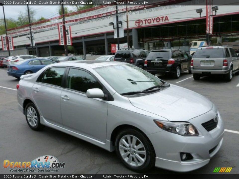2010 Toyota Corolla S Classic Silver Metallic / Dark Charcoal Photo #1