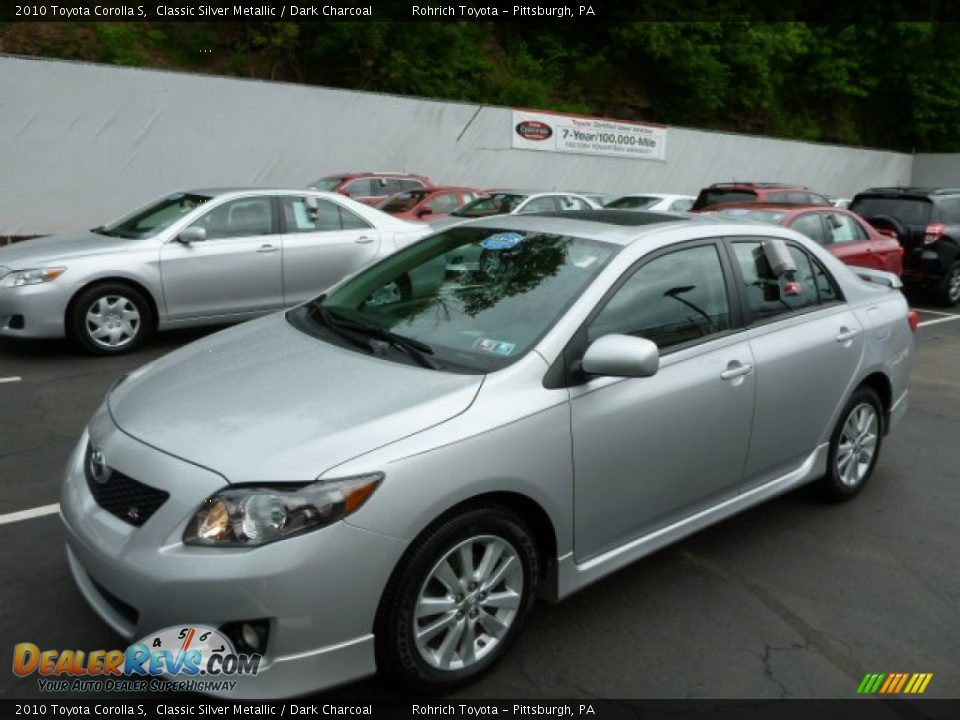 2010 Toyota Corolla S Classic Silver Metallic / Dark Charcoal Photo #3