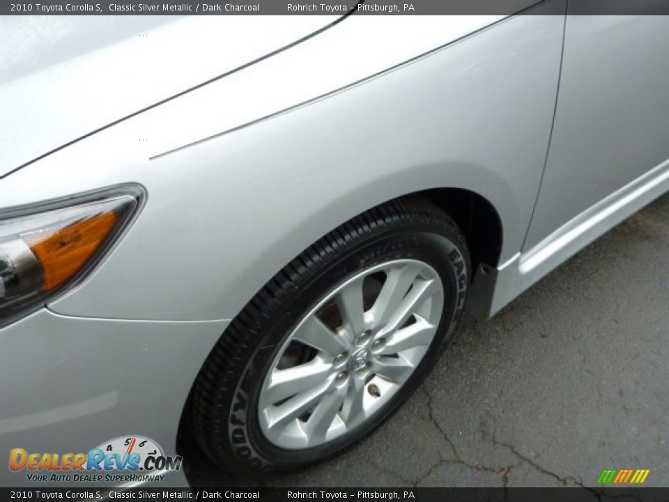 2010 Toyota Corolla S Classic Silver Metallic / Dark Charcoal Photo #8