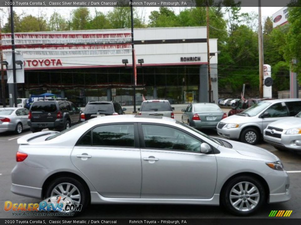 2010 Toyota Corolla S Classic Silver Metallic / Dark Charcoal Photo #10