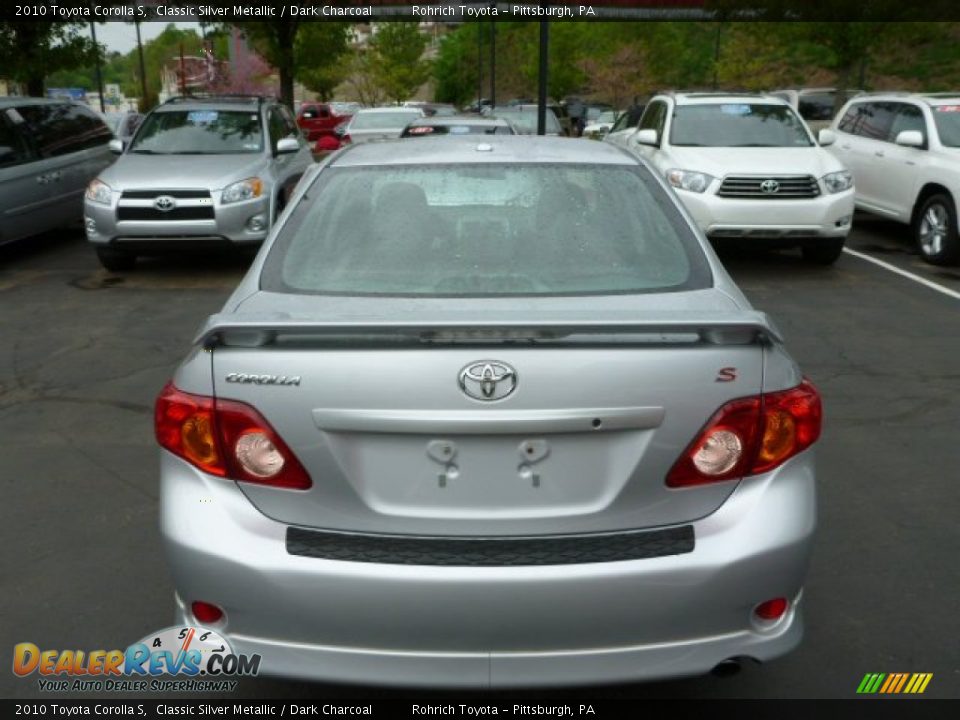 2010 Toyota Corolla S Classic Silver Metallic / Dark Charcoal Photo #12