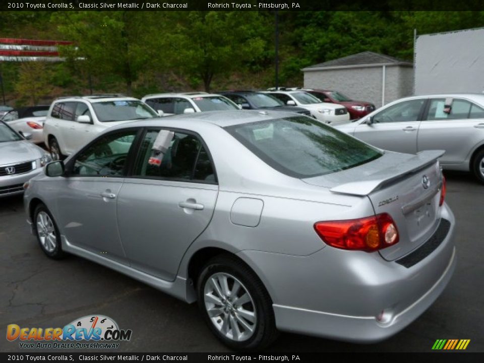 2010 Toyota Corolla S Classic Silver Metallic / Dark Charcoal Photo #13