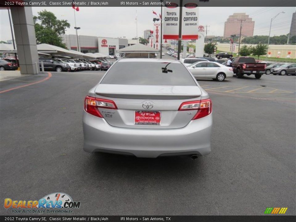 2012 Toyota Camry SE Classic Silver Metallic / Black/Ash Photo #6