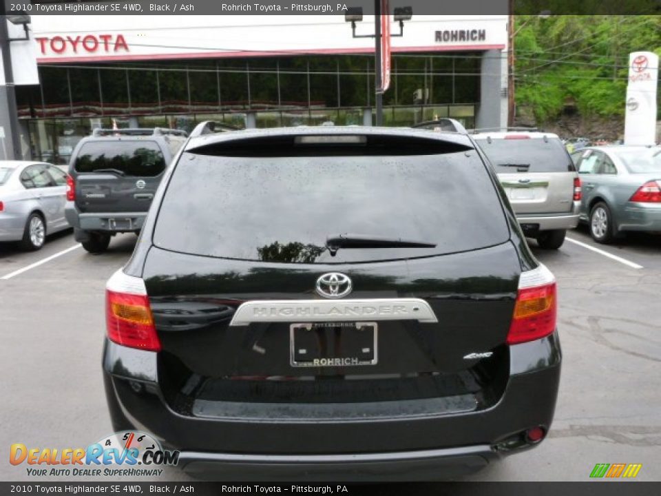 2010 Toyota Highlander SE 4WD Black / Ash Photo #12