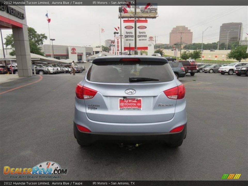 2012 Hyundai Tucson Limited Aurora Blue / Taupe Photo #6