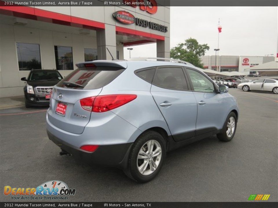 2012 Hyundai Tucson Limited Aurora Blue / Taupe Photo #7