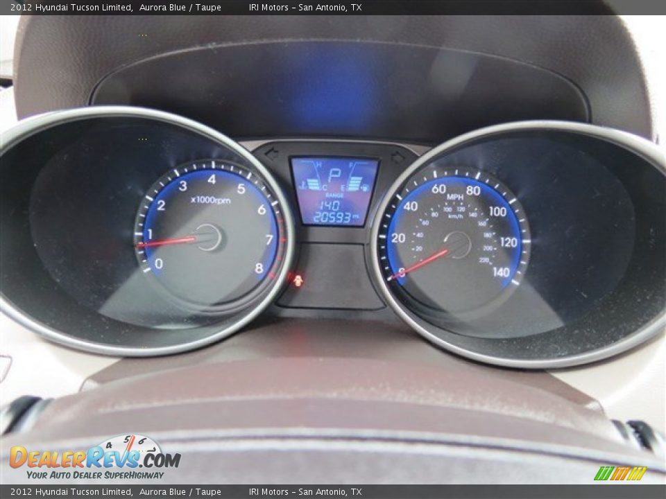 2012 Hyundai Tucson Limited Aurora Blue / Taupe Photo #16