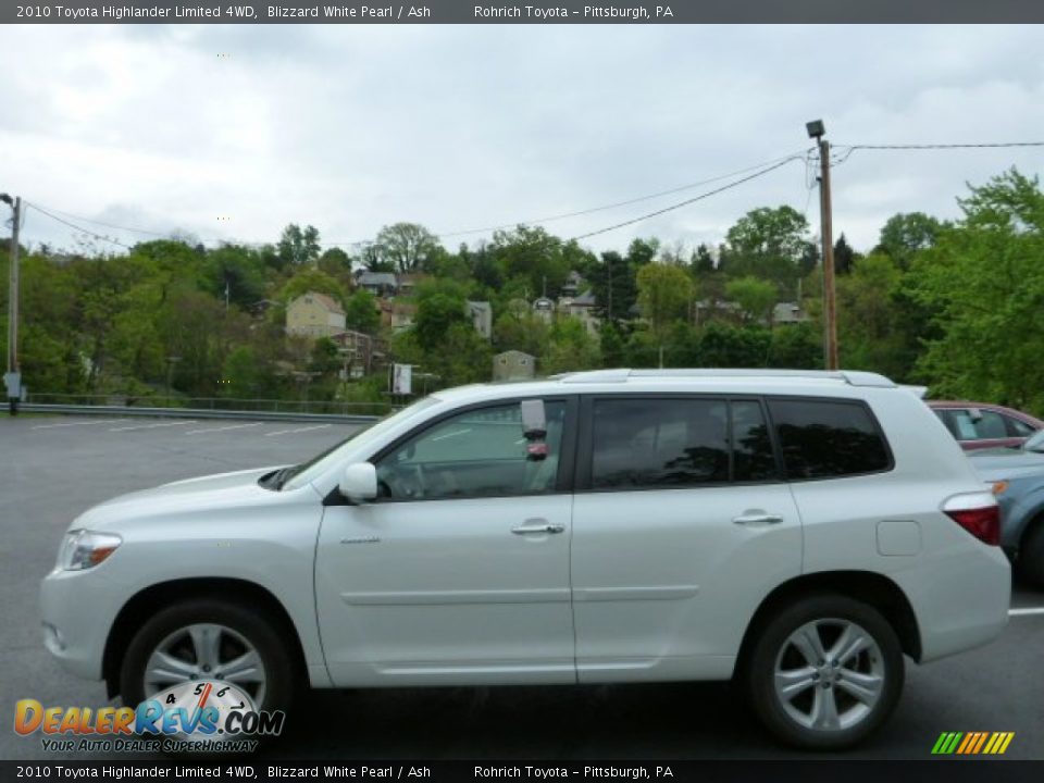 2010 Toyota Highlander Limited 4WD Blizzard White Pearl / Ash Photo #2
