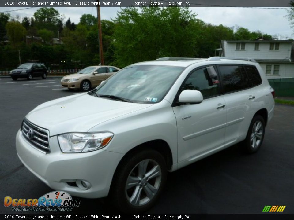 2010 Toyota Highlander Limited 4WD Blizzard White Pearl / Ash Photo #3