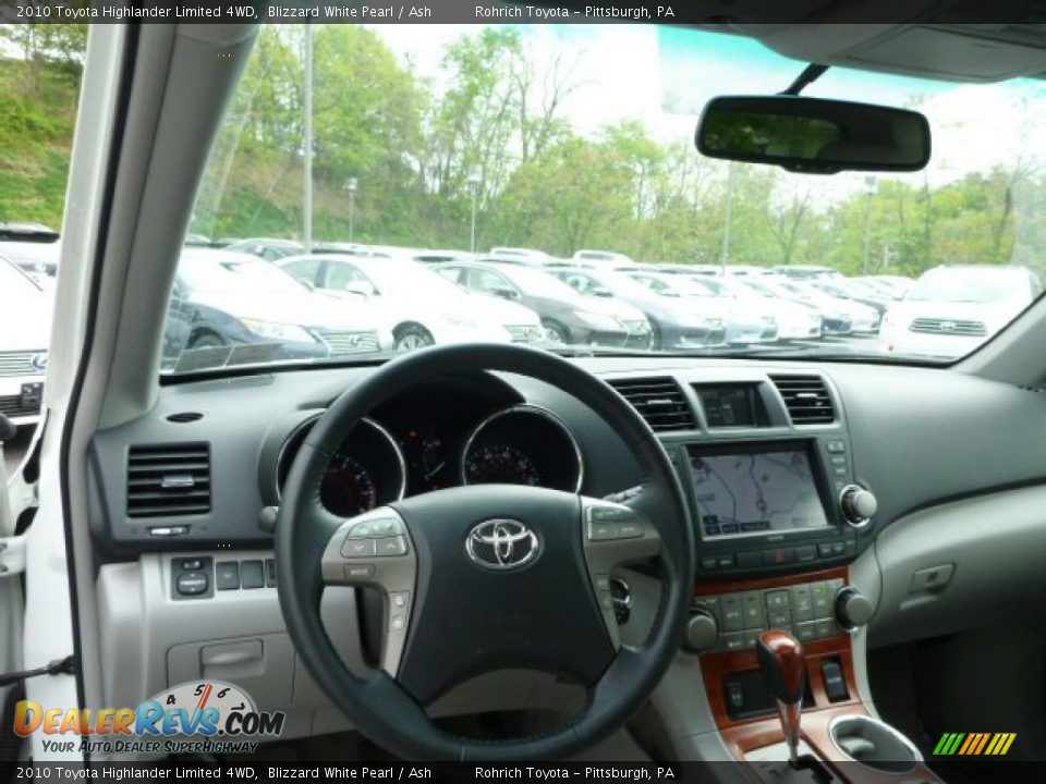 2010 Toyota Highlander Limited 4WD Blizzard White Pearl / Ash Photo #6