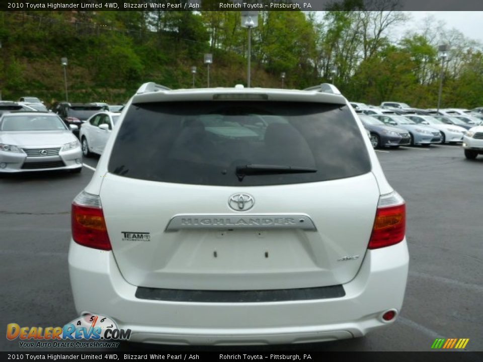 2010 Toyota Highlander Limited 4WD Blizzard White Pearl / Ash Photo #12