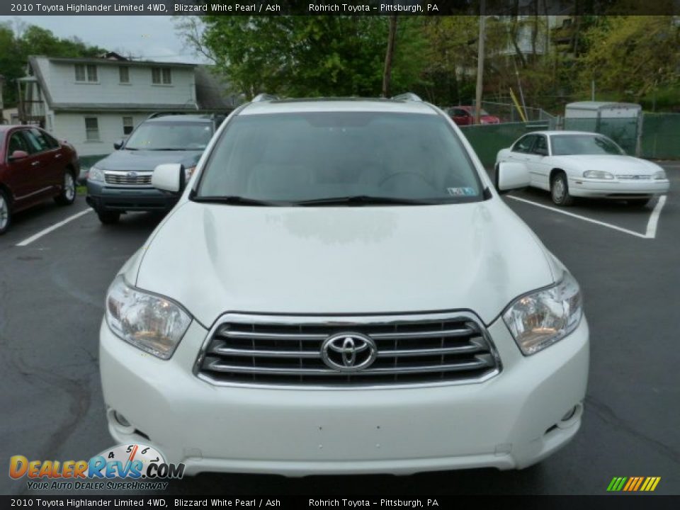 2010 Toyota Highlander Limited 4WD Blizzard White Pearl / Ash Photo #14