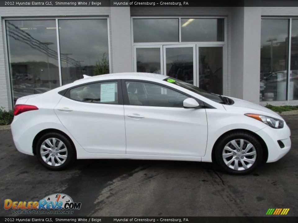 2012 Hyundai Elantra GLS Shimmering White / Beige Photo #2