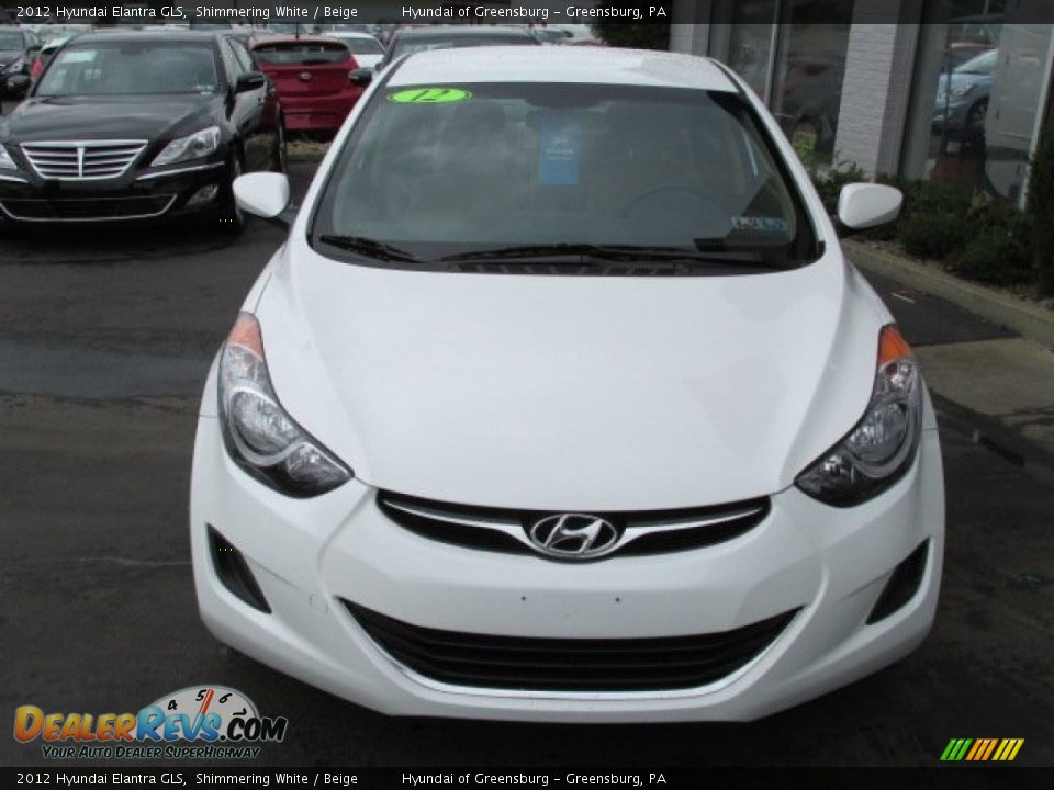 2012 Hyundai Elantra GLS Shimmering White / Beige Photo #3