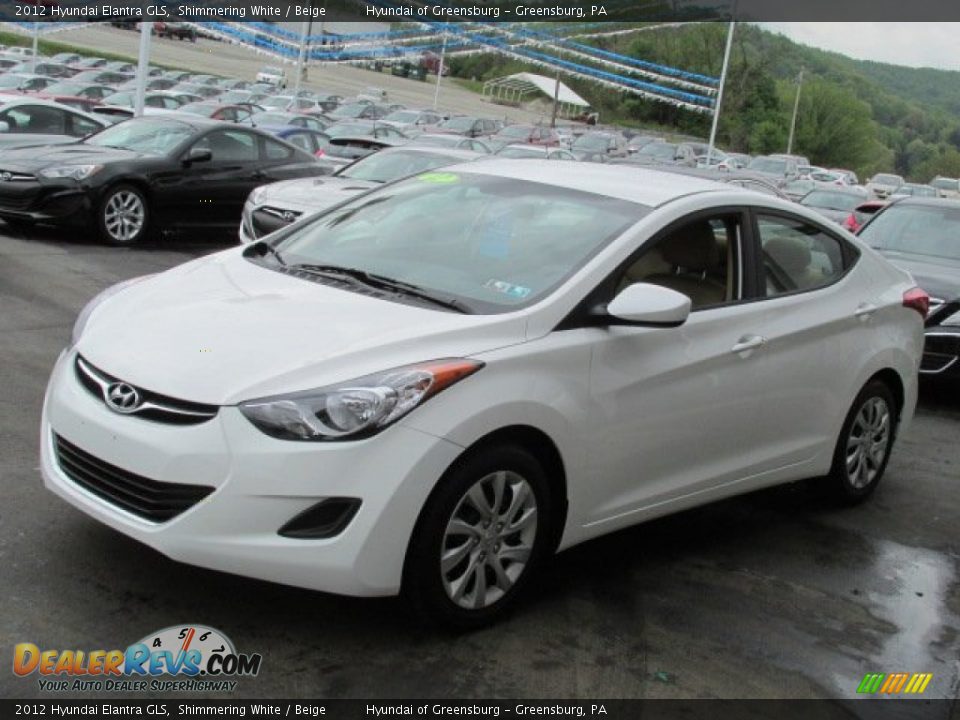 2012 Hyundai Elantra GLS Shimmering White / Beige Photo #4