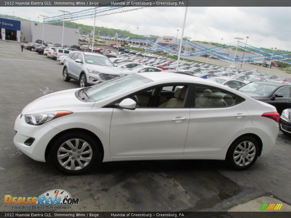 2012 Hyundai Elantra GLS Shimmering White / Beige Photo #5