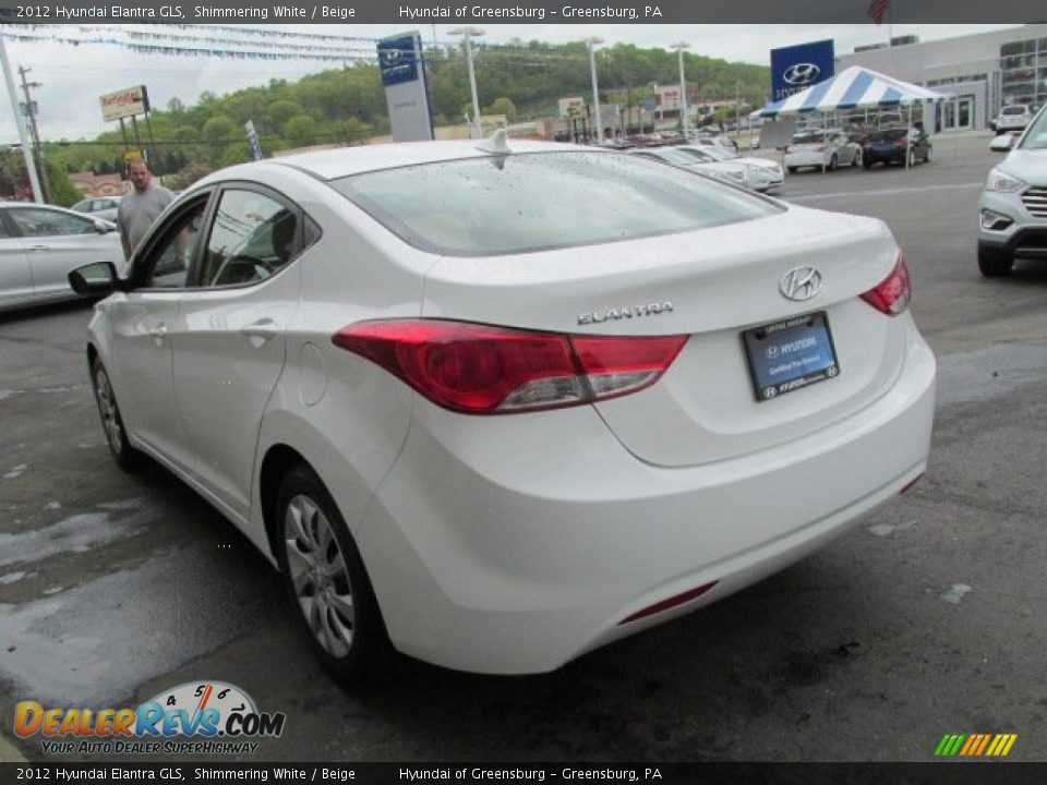2012 Hyundai Elantra GLS Shimmering White / Beige Photo #6