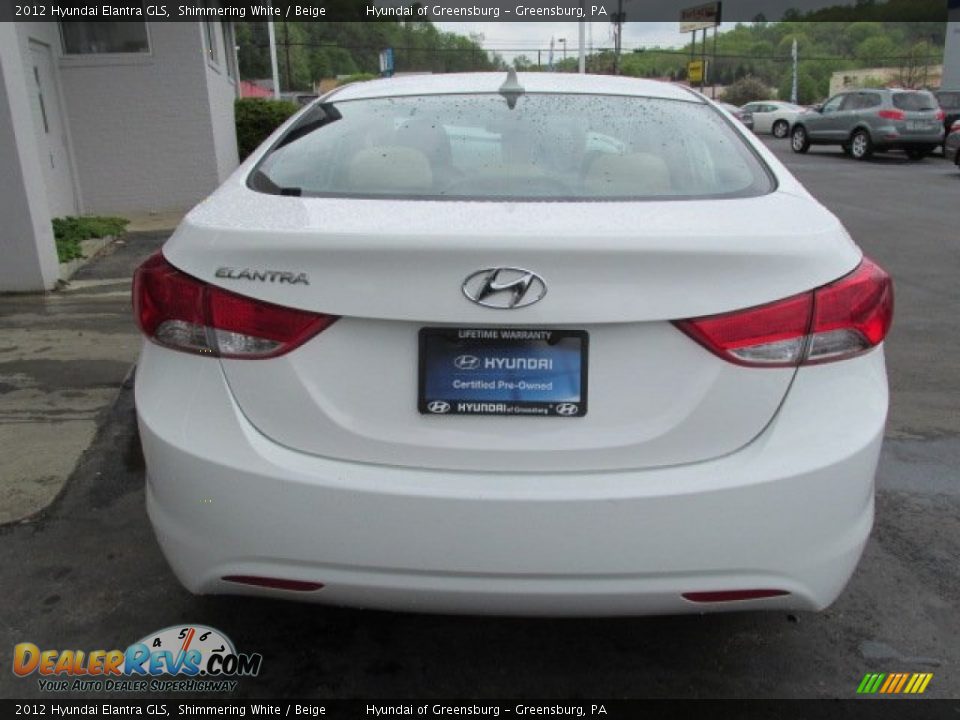 2012 Hyundai Elantra GLS Shimmering White / Beige Photo #7