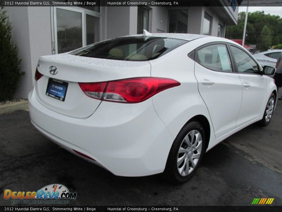 2012 Hyundai Elantra GLS Shimmering White / Beige Photo #8