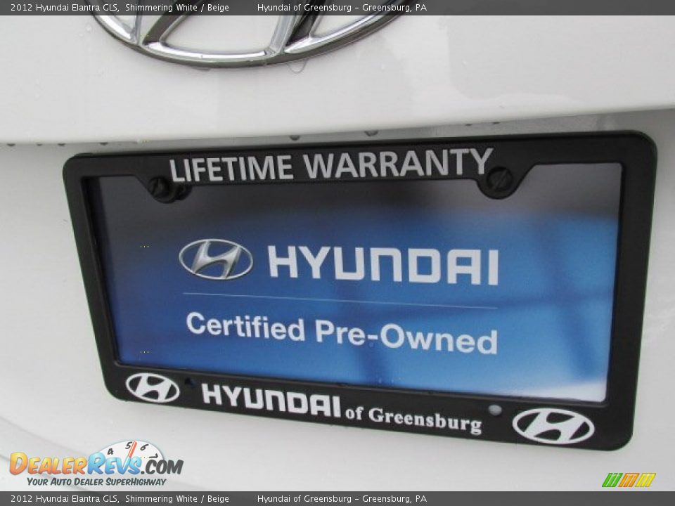 2012 Hyundai Elantra GLS Shimmering White / Beige Photo #9