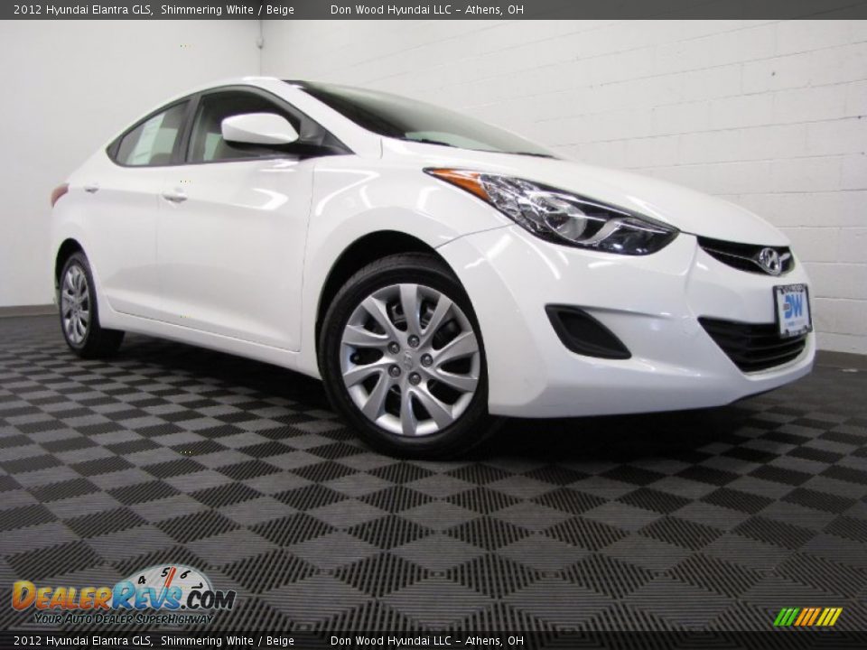 2012 Hyundai Elantra GLS Shimmering White / Beige Photo #1