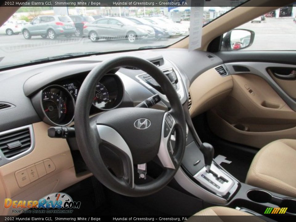 2012 Hyundai Elantra GLS Shimmering White / Beige Photo #12