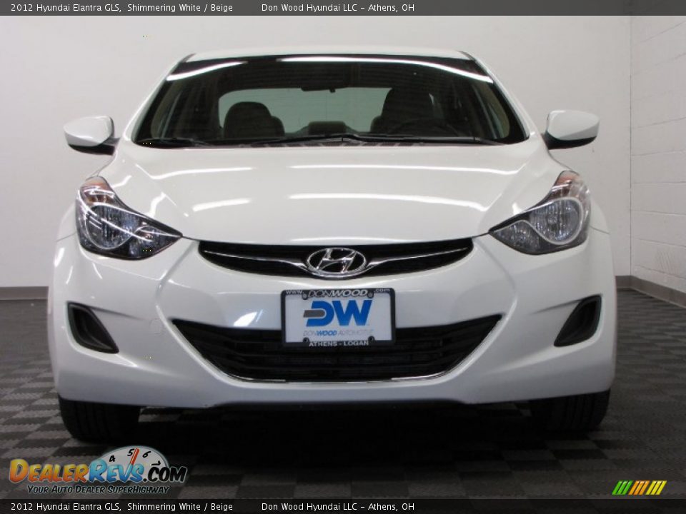 2012 Hyundai Elantra GLS Shimmering White / Beige Photo #2