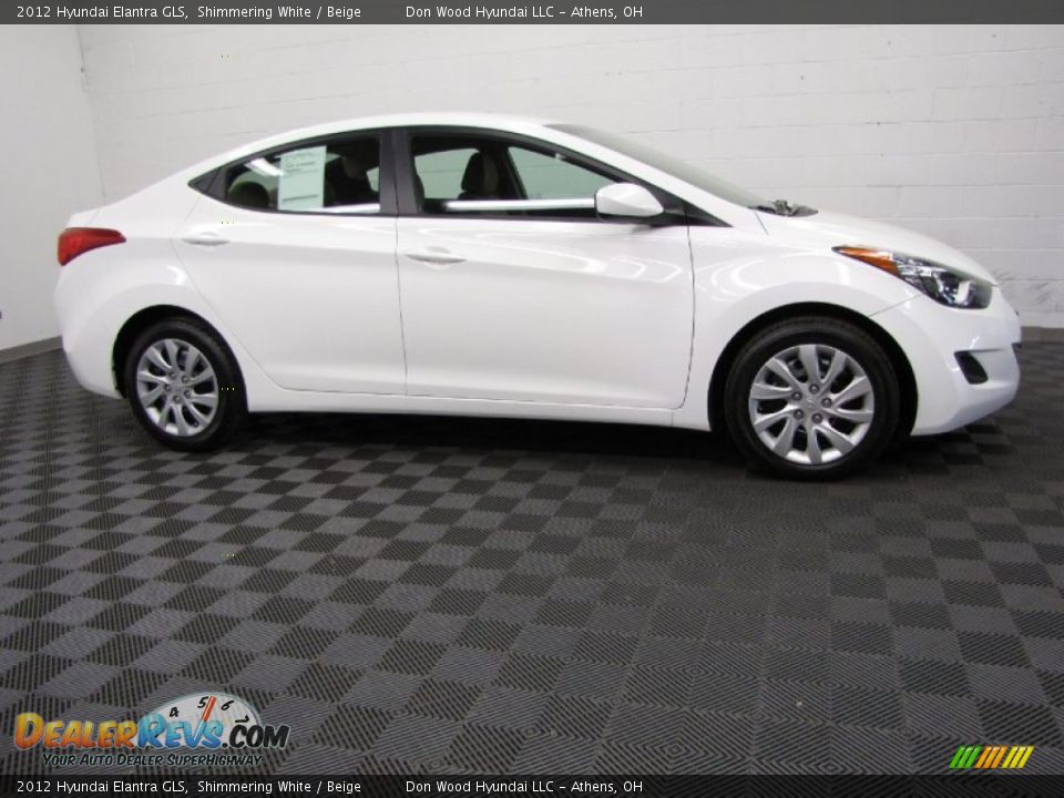 2012 Hyundai Elantra GLS Shimmering White / Beige Photo #3