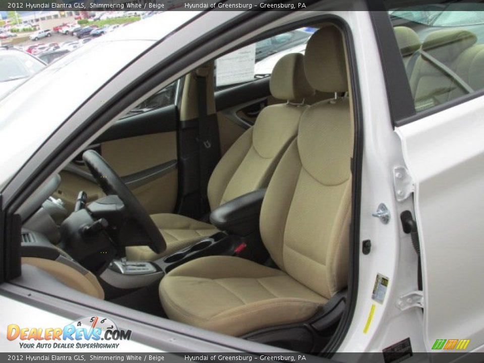 2012 Hyundai Elantra GLS Shimmering White / Beige Photo #14
