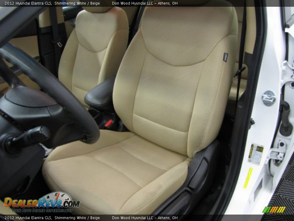 2012 Hyundai Elantra GLS Shimmering White / Beige Photo #6