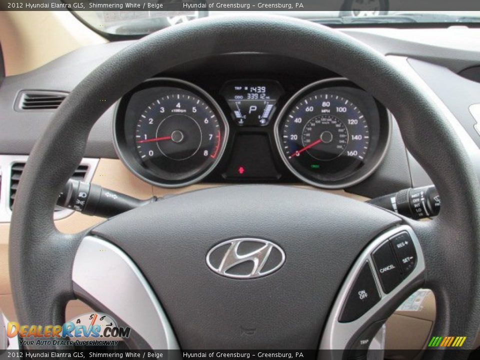 2012 Hyundai Elantra GLS Shimmering White / Beige Photo #17