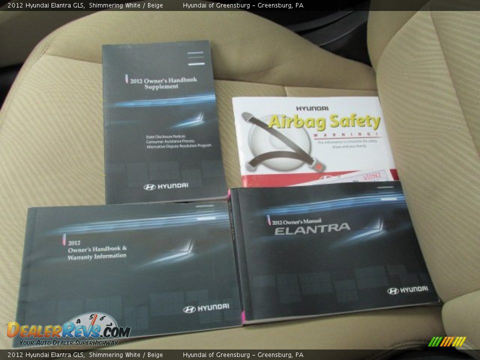 2012 Hyundai Elantra GLS Shimmering White / Beige Photo #21