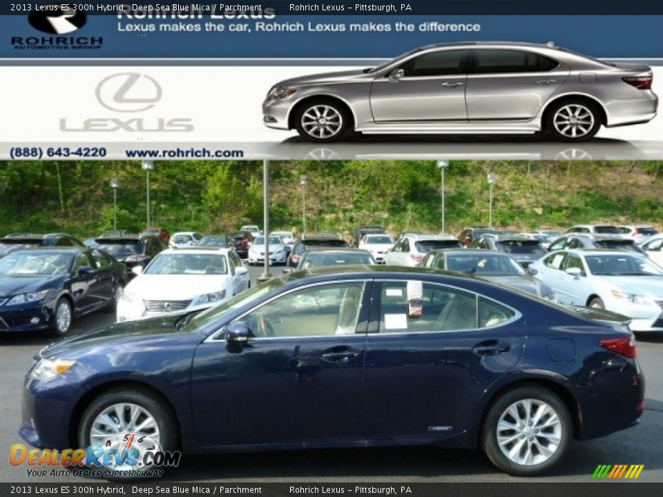 2013 Lexus ES 300h Hybrid Deep Sea Blue Mica / Parchment Photo #1