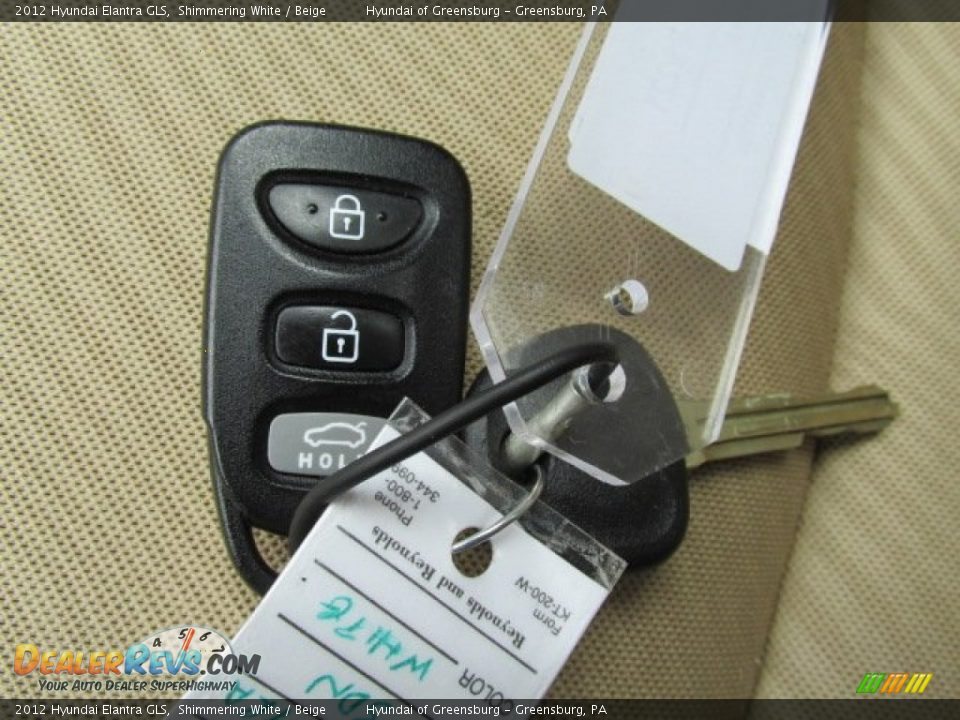 2012 Hyundai Elantra GLS Shimmering White / Beige Photo #22