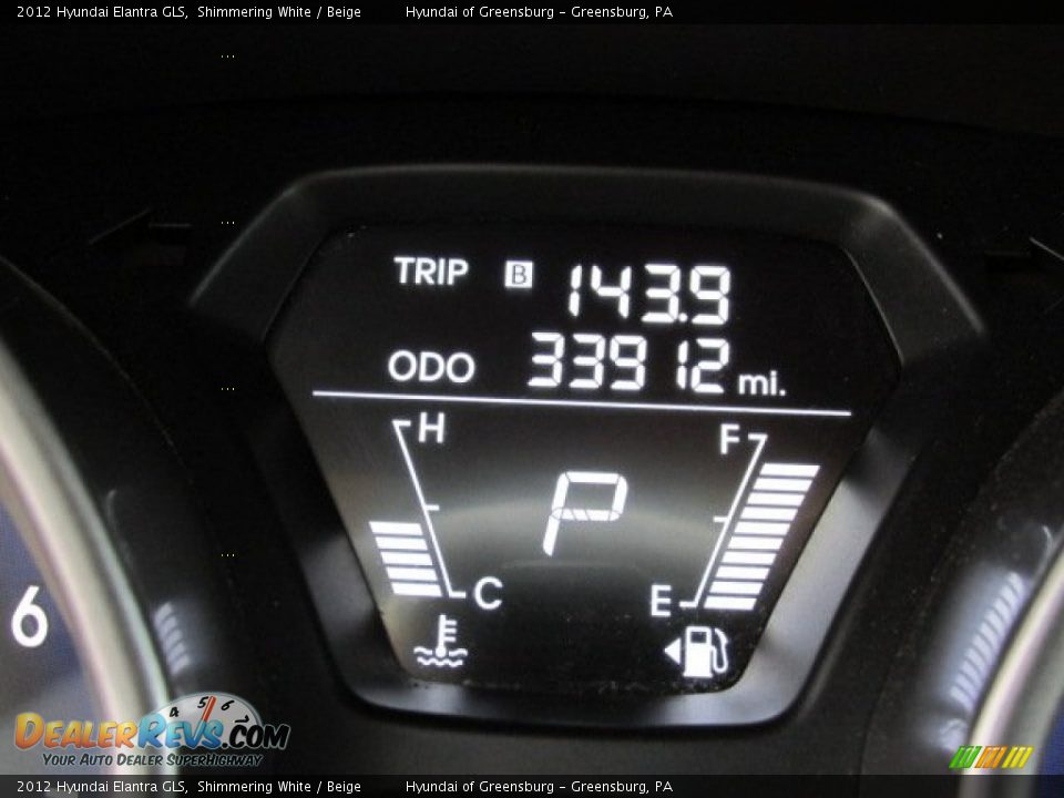 2012 Hyundai Elantra GLS Shimmering White / Beige Photo #25