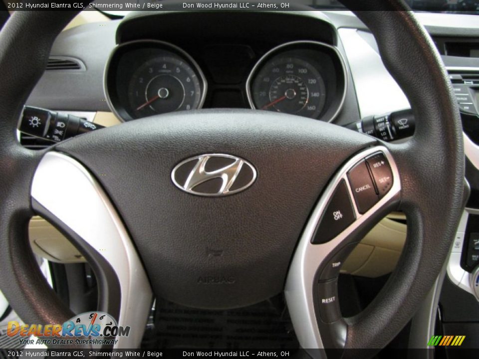 2012 Hyundai Elantra GLS Shimmering White / Beige Photo #15