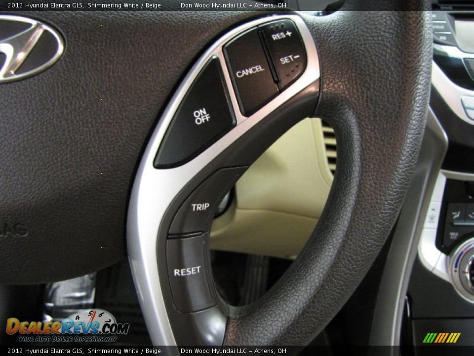 2012 Hyundai Elantra GLS Shimmering White / Beige Photo #16