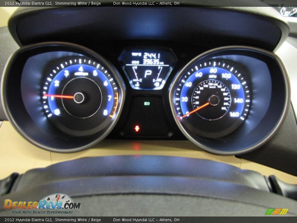 2012 Hyundai Elantra GLS Shimmering White / Beige Photo #19