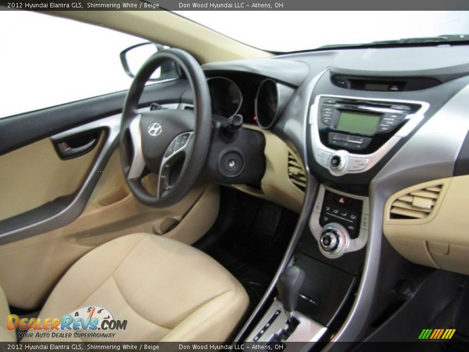 2012 Hyundai Elantra GLS Shimmering White / Beige Photo #21