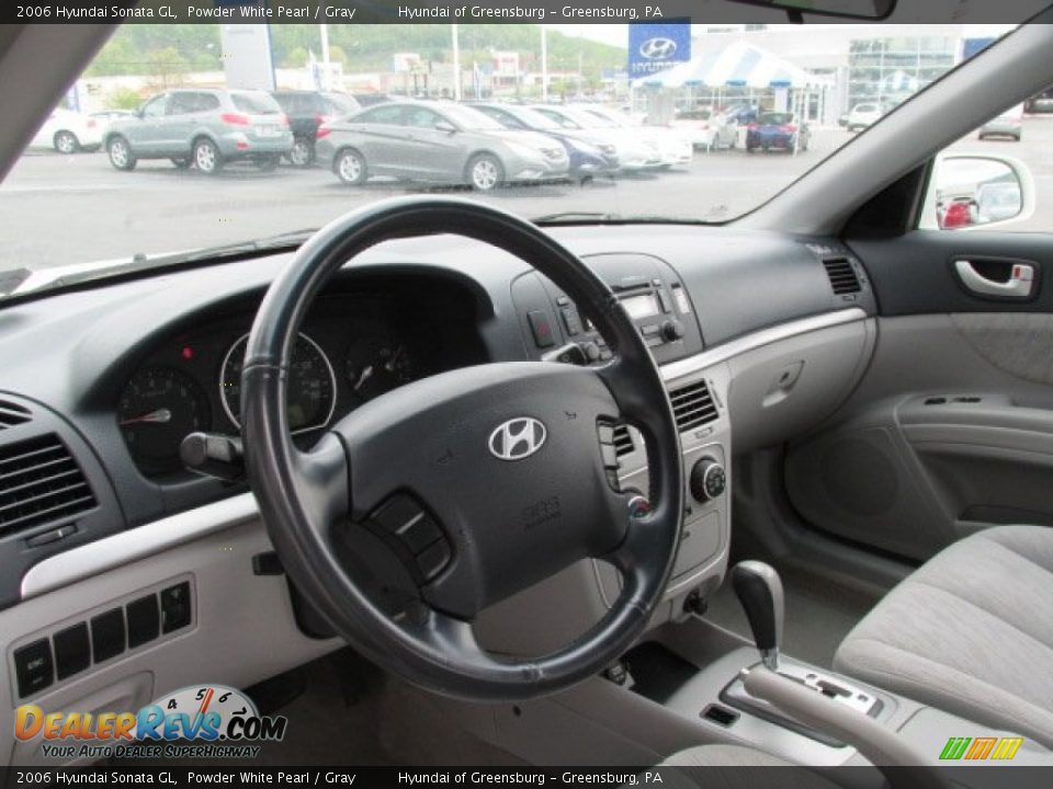 2006 Hyundai Sonata GL Powder White Pearl / Gray Photo #10
