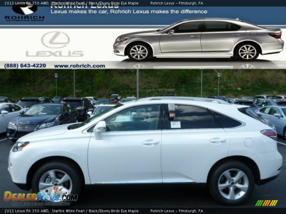 2013 Lexus RX 350 AWD Starfire White Pearl / Black/Ebony Birds Eye Maple Photo #1