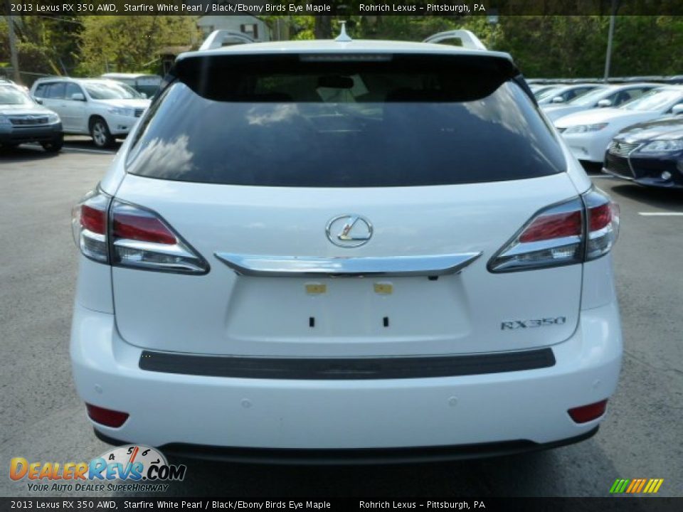 2013 Lexus RX 350 AWD Starfire White Pearl / Black/Ebony Birds Eye Maple Photo #3