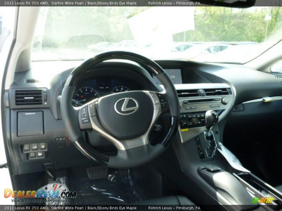 2013 Lexus RX 350 AWD Starfire White Pearl / Black/Ebony Birds Eye Maple Photo #12