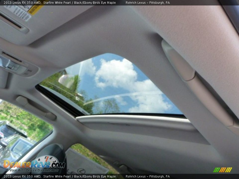 2013 Lexus RX 350 AWD Starfire White Pearl / Black/Ebony Birds Eye Maple Photo #15