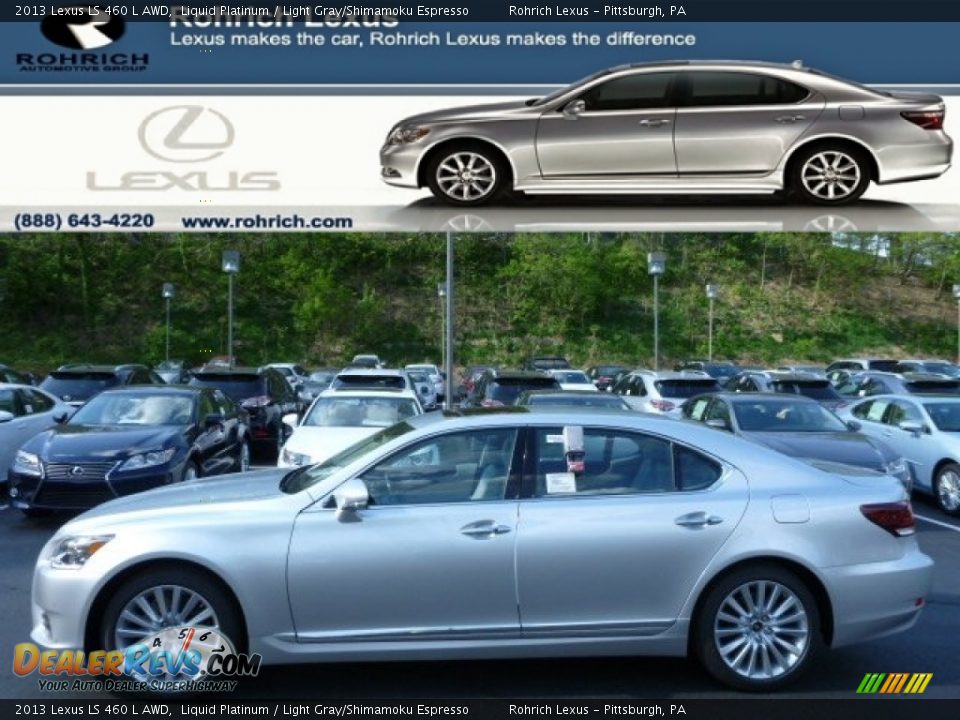 2013 Lexus LS 460 L AWD Liquid Platinum / Light Gray/Shimamoku Espresso Photo #1