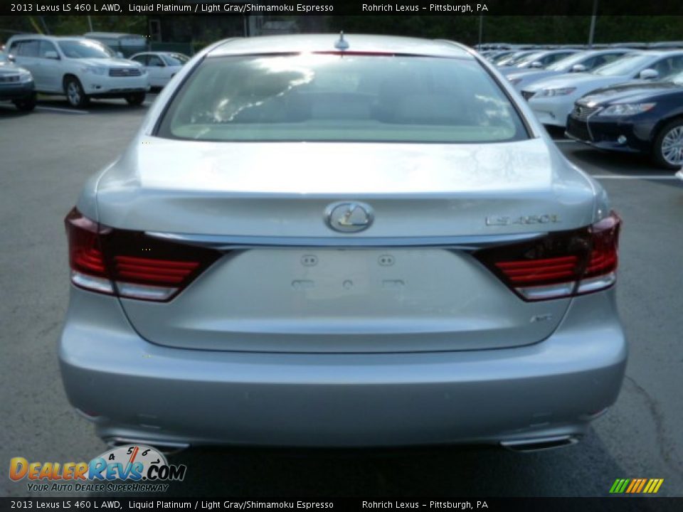 2013 Lexus LS 460 L AWD Liquid Platinum / Light Gray/Shimamoku Espresso Photo #3