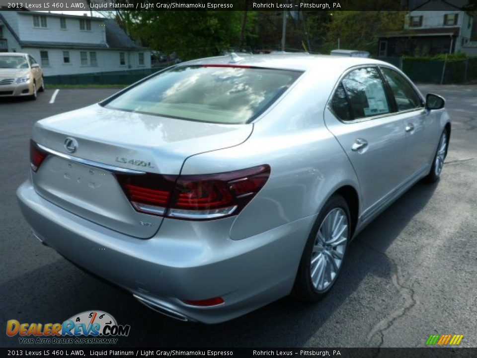 2013 Lexus LS 460 L AWD Liquid Platinum / Light Gray/Shimamoku Espresso Photo #4