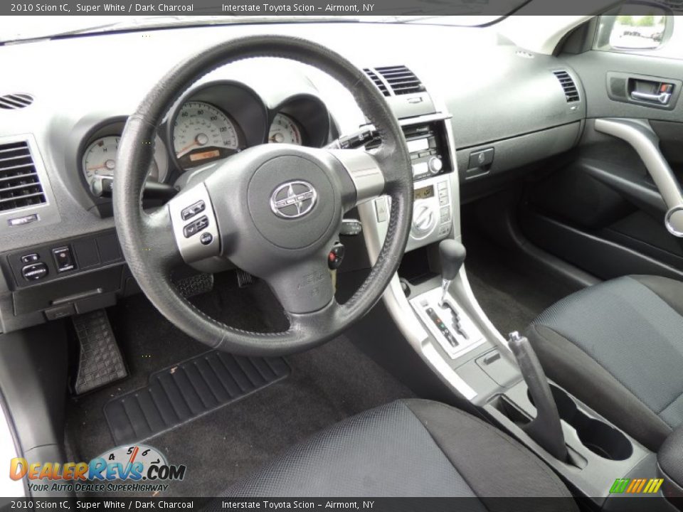 2010 Scion tC Super White / Dark Charcoal Photo #9