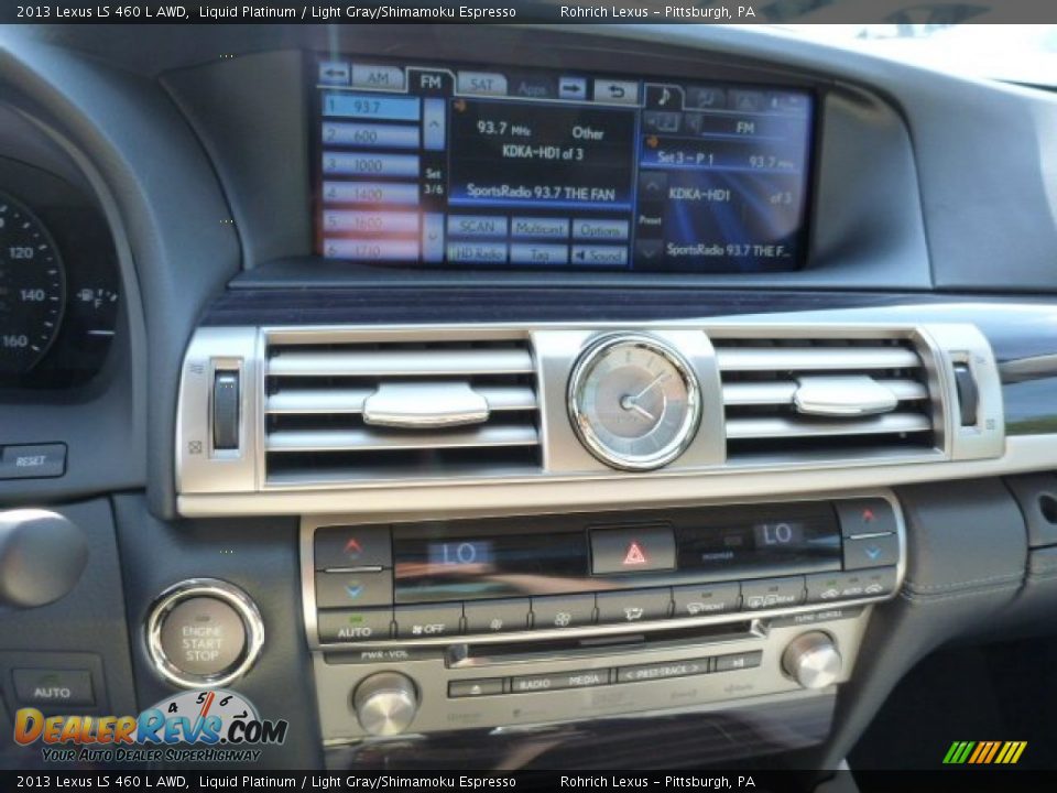 2013 Lexus LS 460 L AWD Liquid Platinum / Light Gray/Shimamoku Espresso Photo #19